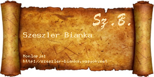 Szeszler Bianka névjegykártya